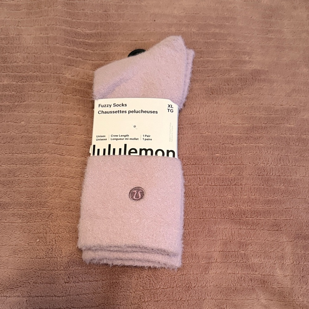 lululemon athletica Fuzzy Crew Socks in Light Lavender and Pink